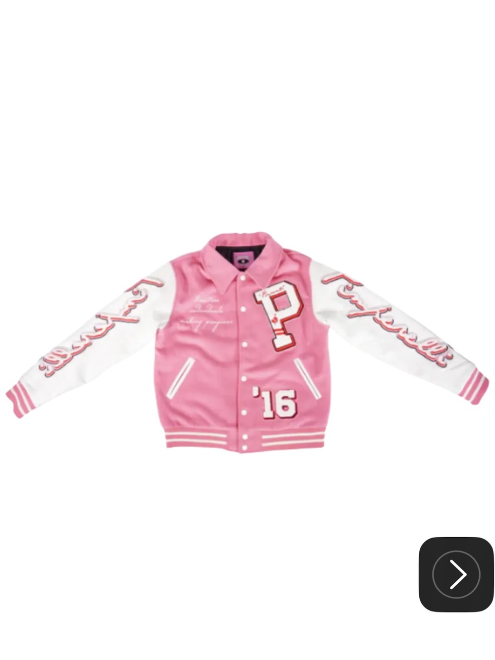 Pimperelli Pink Lover Boy varsity jacket small